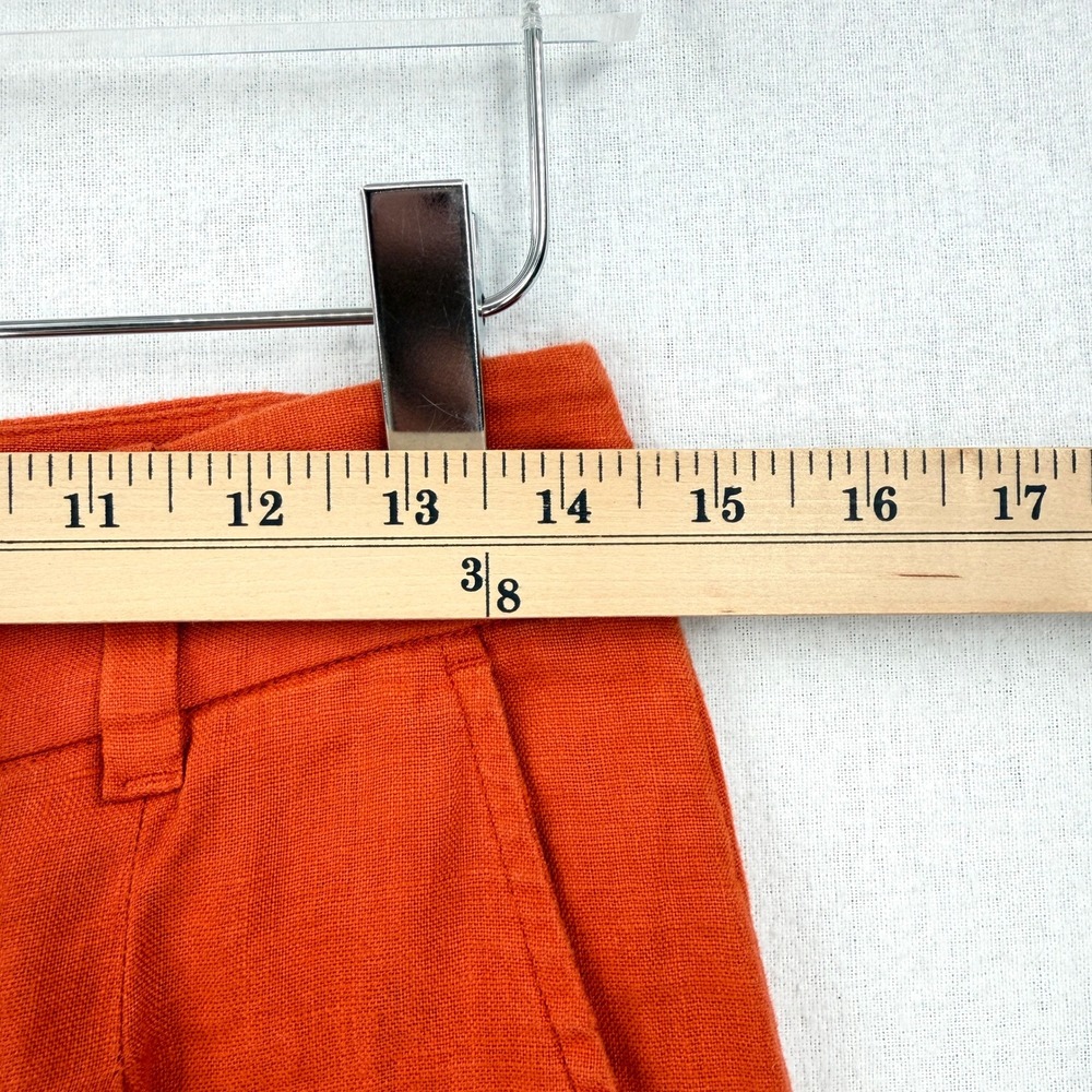 MADEWELL The Harlow Wide-Leg Pant Women 4 Orange Linen Trouser High Rise Pleated - Picture 6 of 16